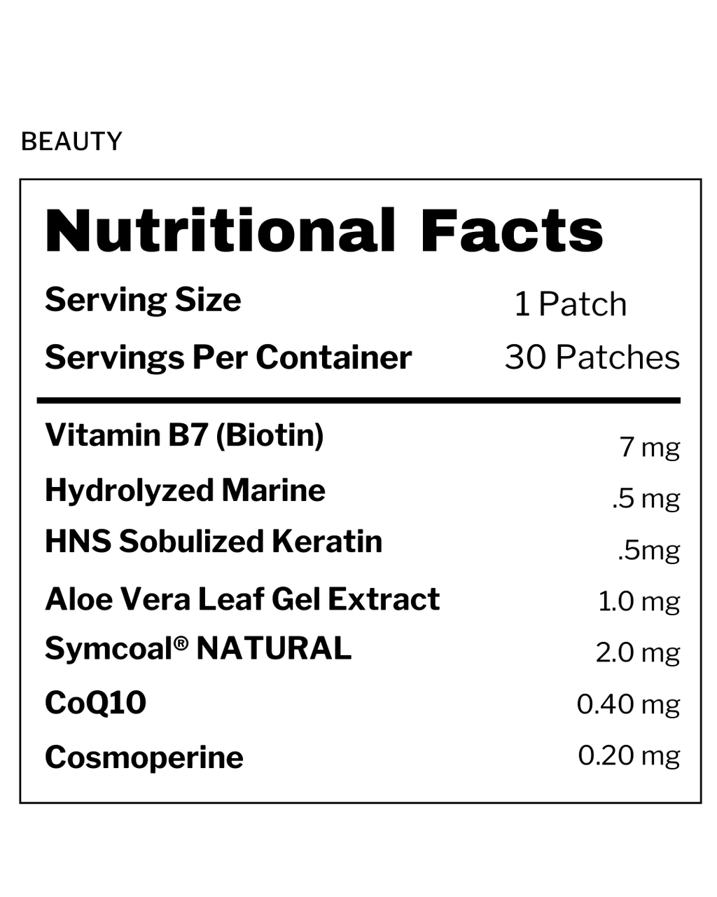 Beauty Vitamin Patch – Biotin, Keratin & Collagen