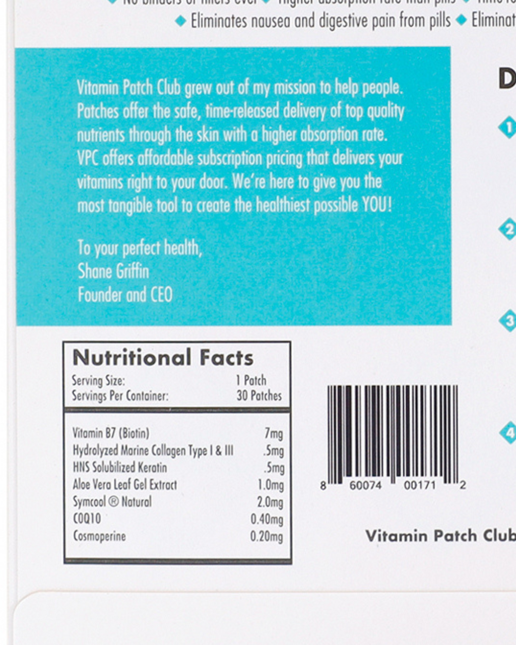 Beauty Vitamin Patch – Biotin, Keratin & Collagen