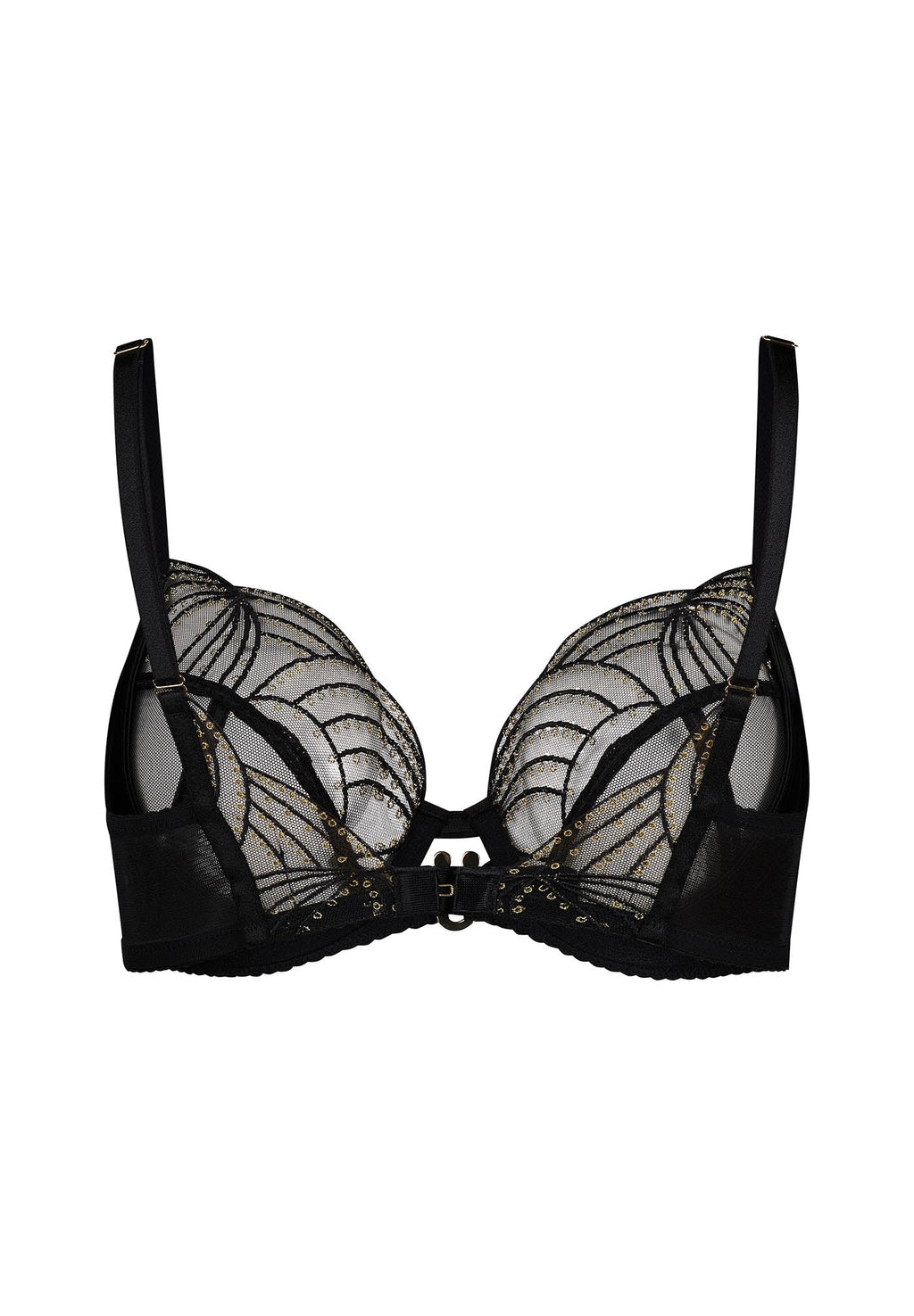 Gossard Viva Black Sheer Plunge Bra-4