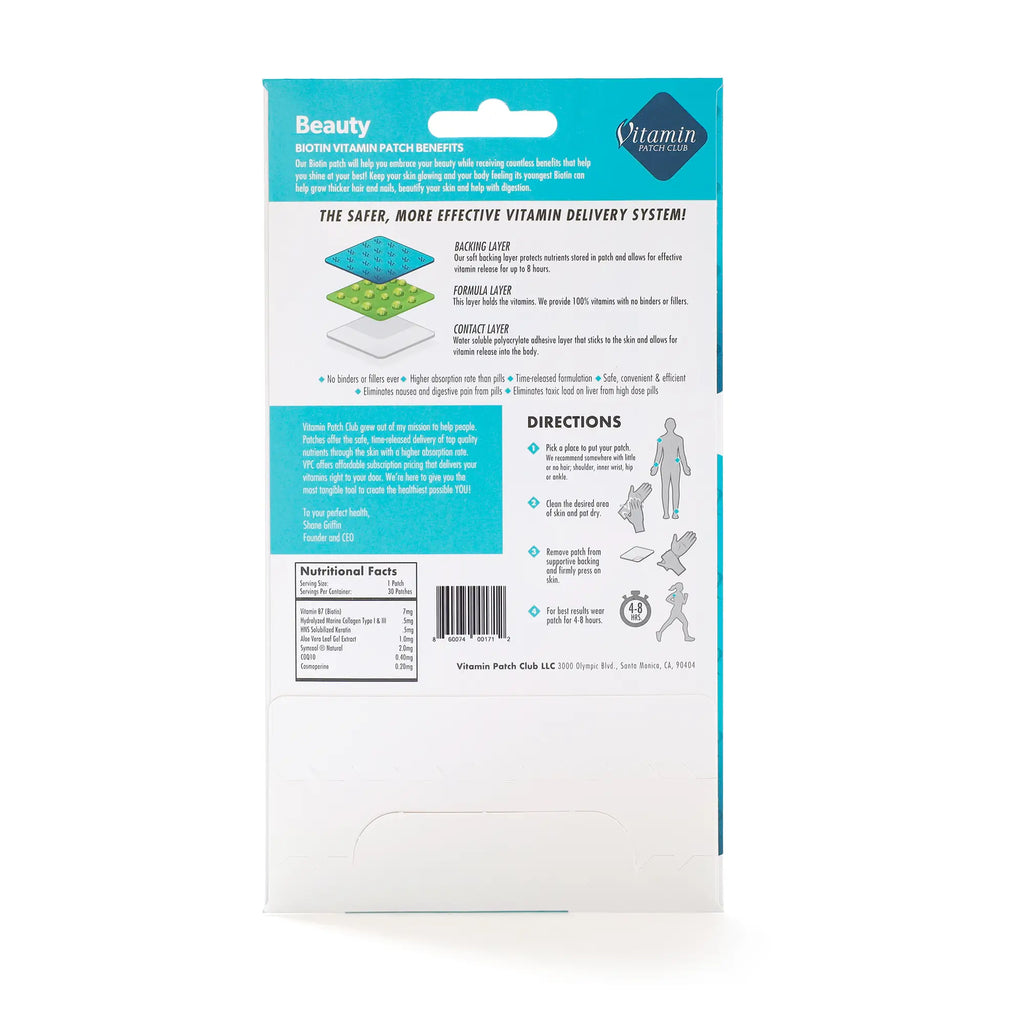 Beauty Vitamin Patch – Biotin, Keratin & Collagen