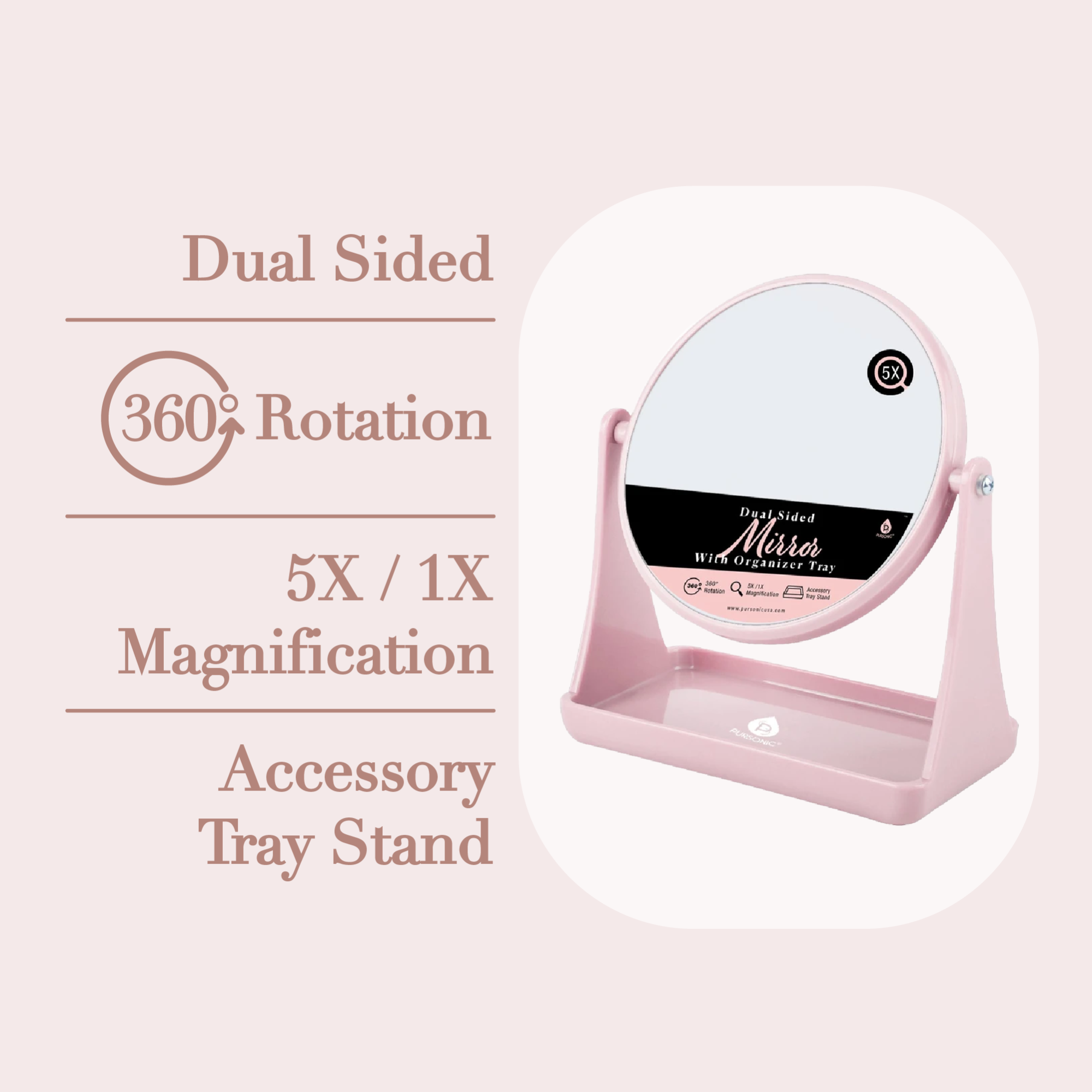 Dual Side Mirror With Organizer Tray-3