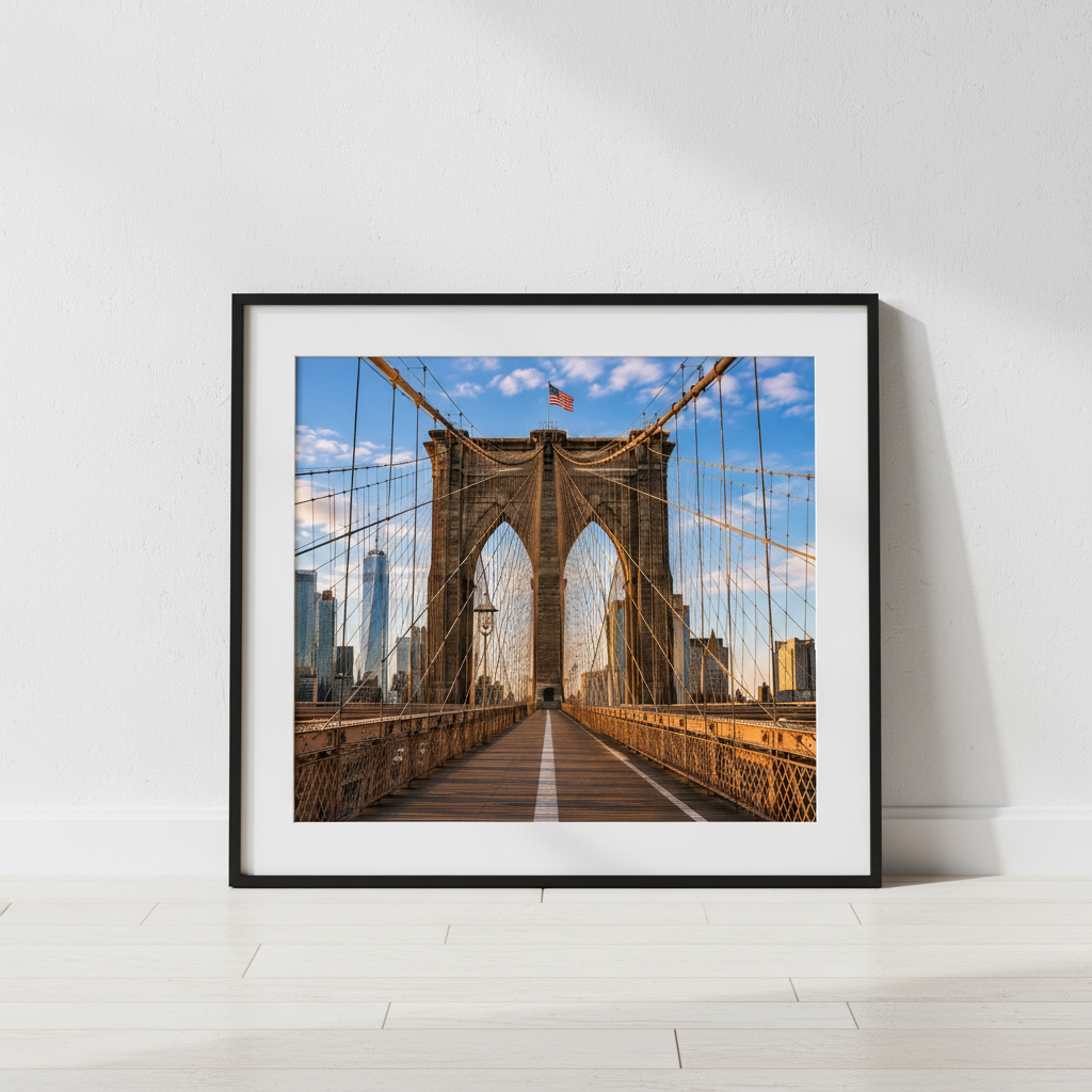 Brooklyn Bridge at Golden Hour Single Print PNG