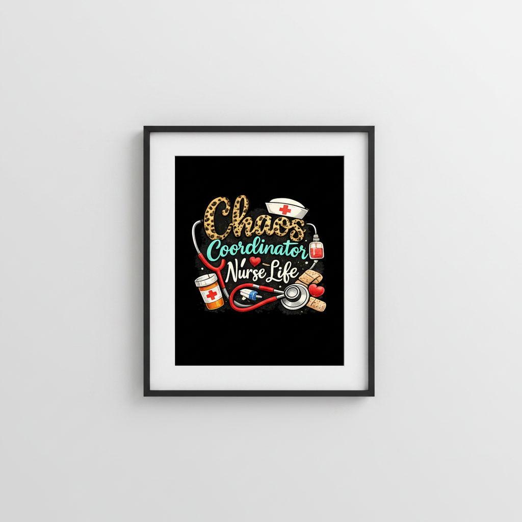 Chaos Coordinator Nurse Life — Single Print Mockup