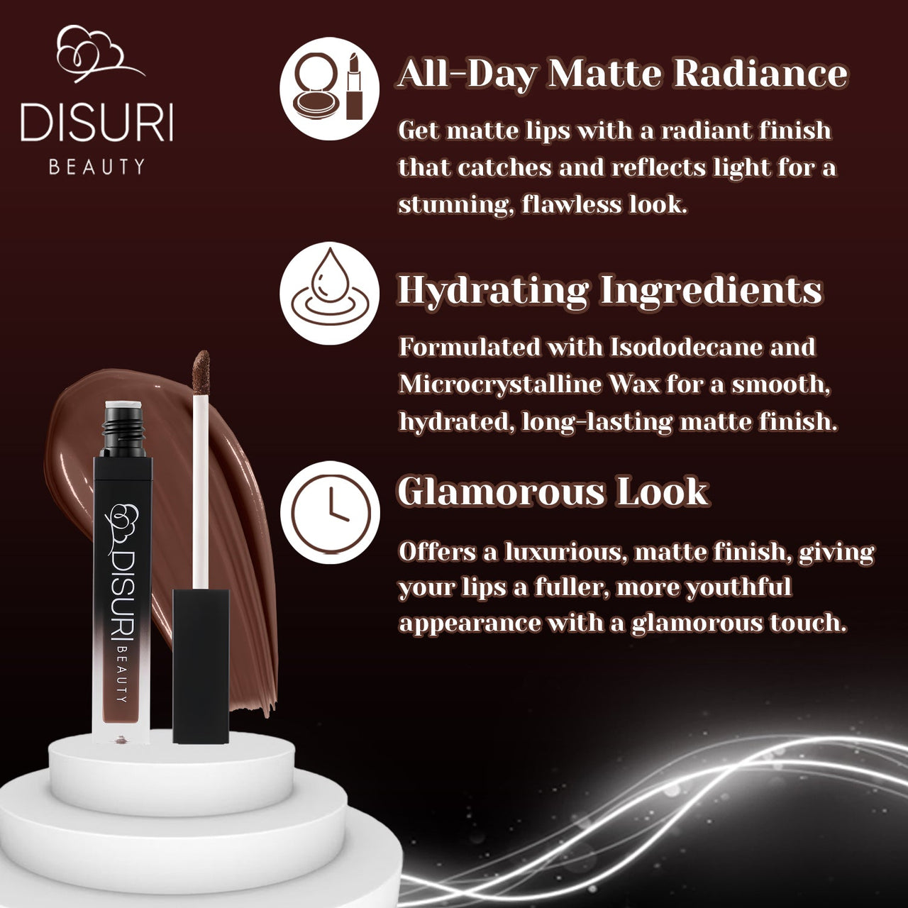 DISURI Beauty Liquid Lipstick - Chocolate Cake (68)-1