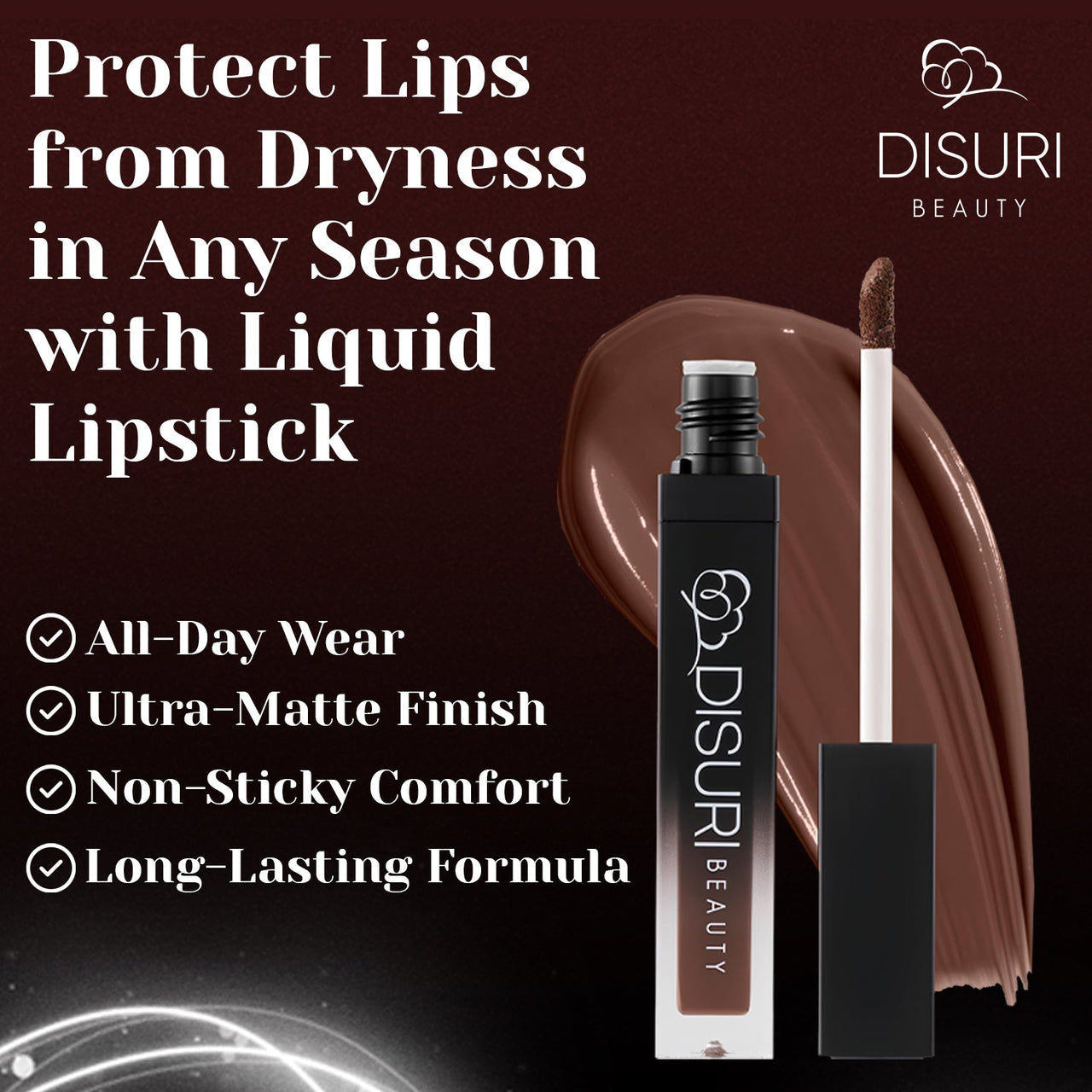 DISURI Beauty Liquid Lipstick - Chocolate Cake (68)-3