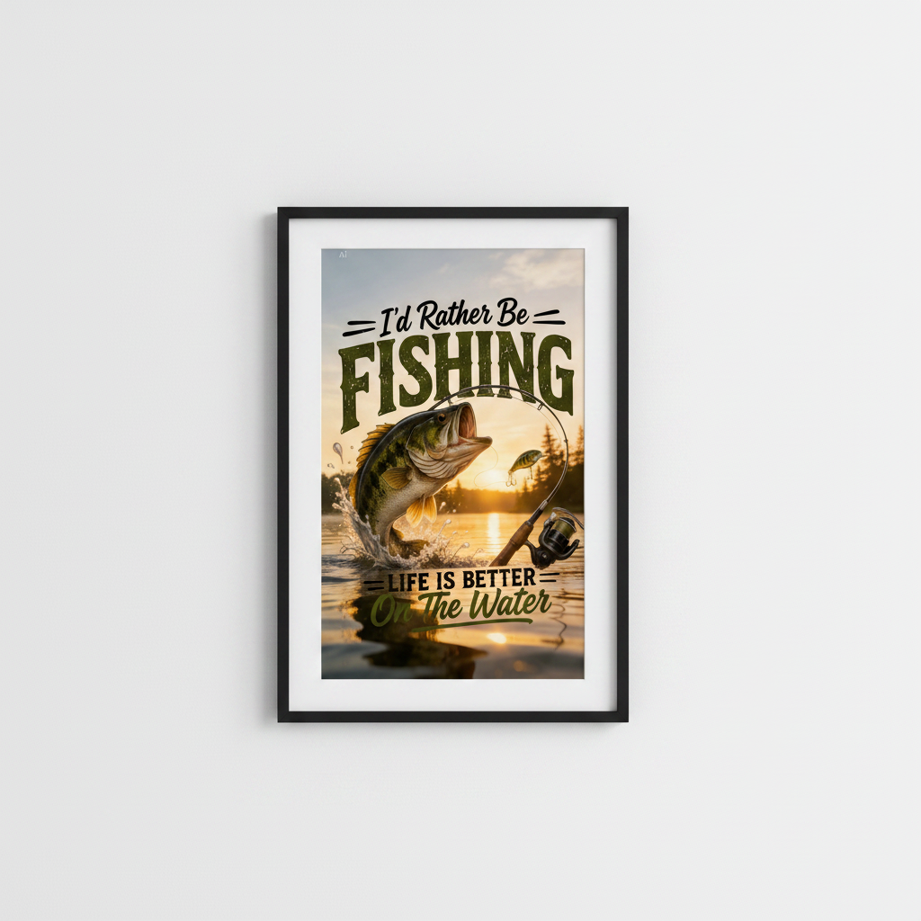 I'd Rather Be Fishing — Single Print Mockup